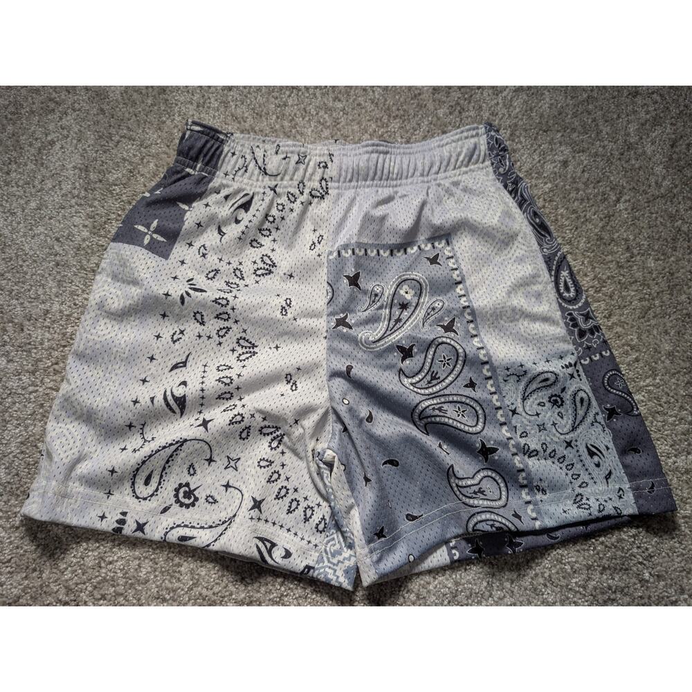 Bravest Studios Men's Shorts Mesh Gray Paisley Patchwork Size S BRAND NEW